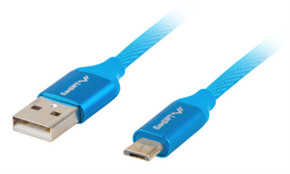 CABLE USB LANBERG 2.0 MACHO/MICRO USB MACHO QUICK CHARGE 3.0 1.8M AZUL - detalle