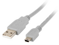 CABLE USB LANBERG 2.0 MACHO/MINI USB MACHO 1.8M GRIS