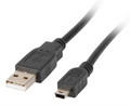 CABLE USB LANBERG 2.0 MACHO/MINI USB MACHO FERRITA 1.8M NEGRO