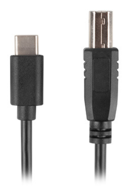 CABLE USB LANBERG USB-C M A USB-B M 2.0 1.8M FERRITA NEGRO - detalle