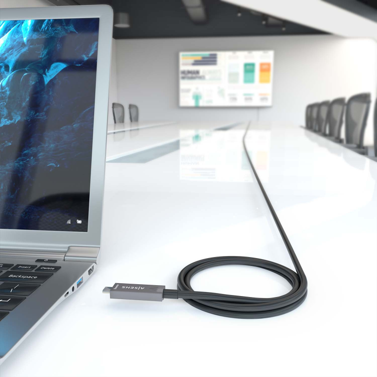 CABLE USB3.1 AISENS GEN2 10GBPS AOC 4K 3A 60W E-MARK USB-C M/M 10M - detalle