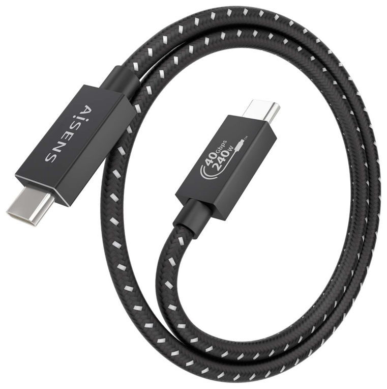 CABLE USB4 AISENS GEN3X2 40G 8K60HZ 5A 48V 240W E-MARK C/M-C/M 0.5M - detalle
