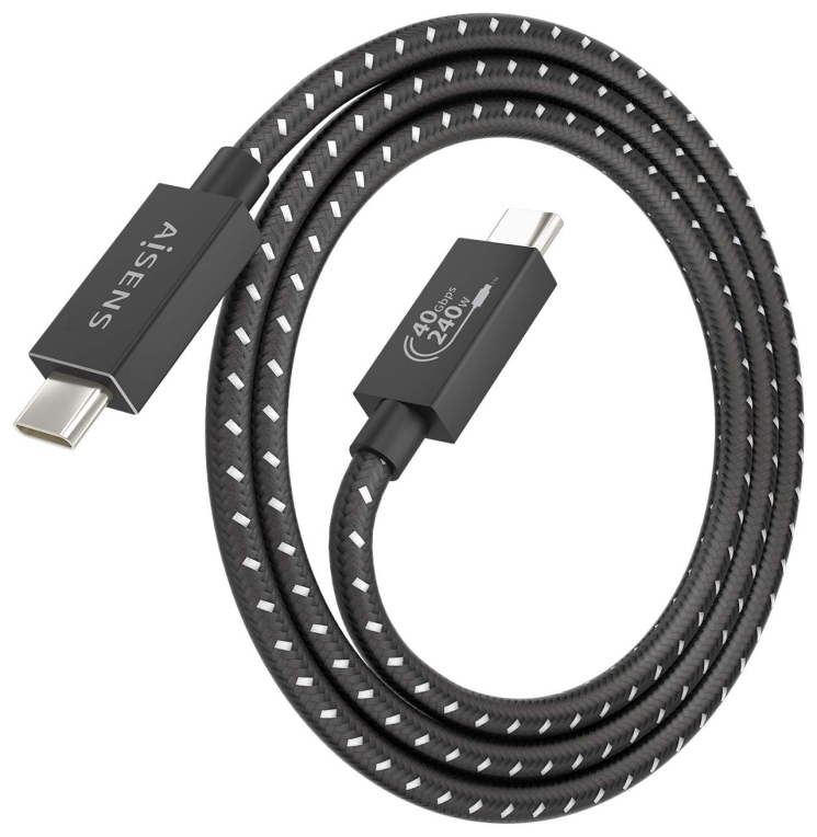 CABLE USB4 AISENS GEN3X2 40G 8K60HZ 5A 48V 240W E-MARK C/M-C/M 1.0M - detalle