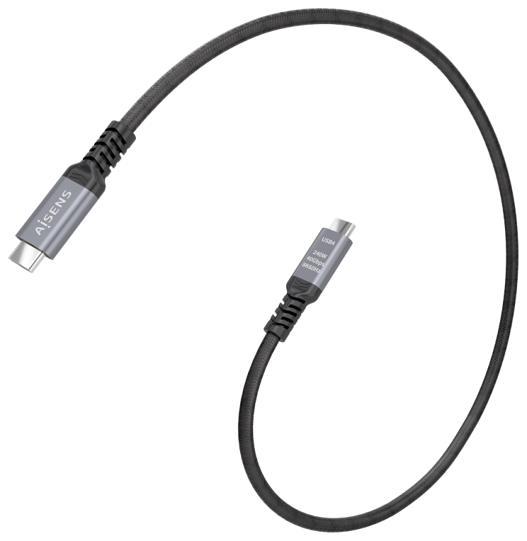 CABLE USB4 AISENS GEN3x2 40GBPS 8K60HZ 5A 48V 240W E-MARK C/M-C/M 0.5M - detalle
