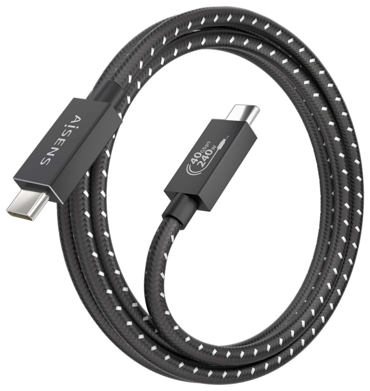 CABLE USB4 AISENS GEN3X2 40GBPS 8K60HZ 5A 48V 240W E-MARK C/M-C/M 1.5M - detalle