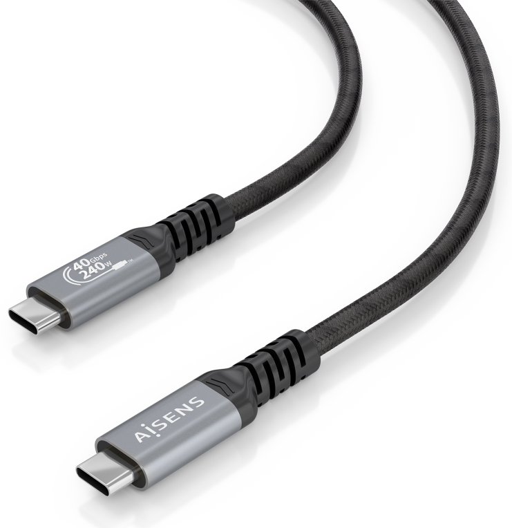 CABLE USB4 AISENS GEN3x2 40GBPS 8K60HZ 5A 48V 240W E-MARK C/M-C/M 1M - detalle