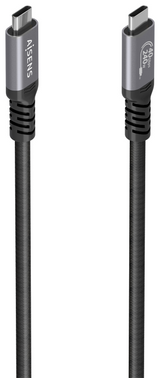 AISENS Cable USB4 Gen3x2 Aluminio 40Gbps 8K@60Hz 5A 48V 240W E-Mark. Tipo USB-C/M-USB-C/M. Negro. 0.5M