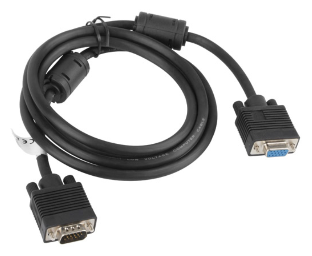 CABLE VGA LANBERG MACHO HEMBRA FERRITA NEGRO 1.8 M - detalle