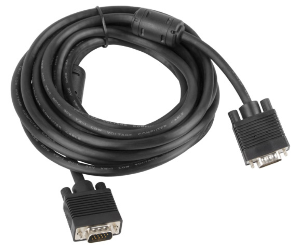 CABLE VGA LANBERG MACHO/MACHO FERRITA 5M NEGRO - detalle