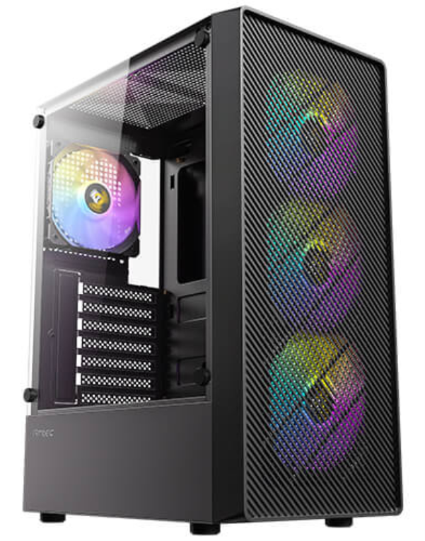 CAJA ANTEC AX26 ARGB ATX NEGRO 4XVENT 120MM 2XUSB SN FUENTE