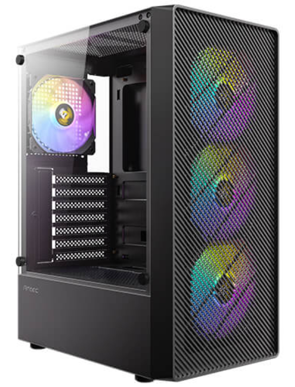 CAJA ANTEC AX26 ARGB ATX NEGRO 4XVENT 120MM 2XUSB SN FUENTE - detalle