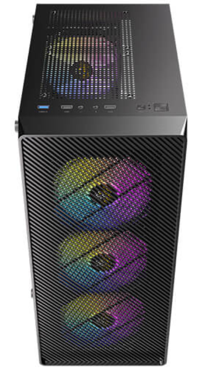 CAJA ANTEC AX26 ARGB ATX NEGRO 4XVENT 120MM 2XUSB SN FUENTE - detalle