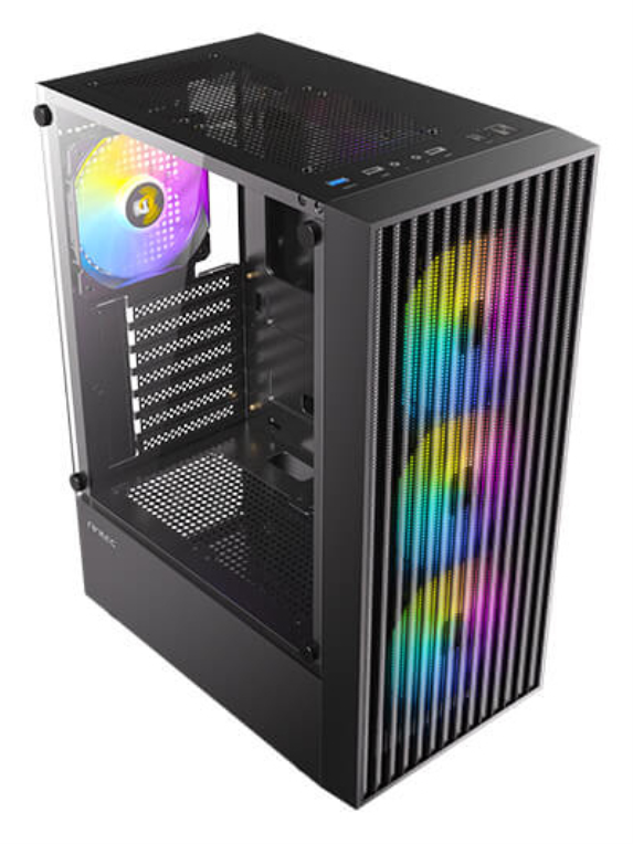CAJA ANTEC AX27 ARGB ATX NEGRO 4XVENT 120MM 2XUSB SN FUENTE - detalle