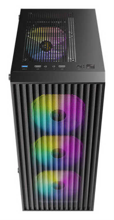 CAJA ANTEC AX27 ARGB ATX NEGRO 4XVENT 120MM 2XUSB SN FUENTE - detalle