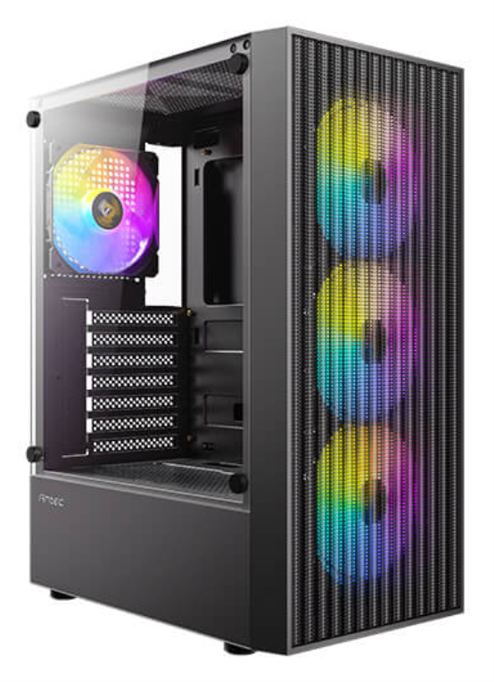 CAJA ANTEC AX27 ARGB ATX NEGRO 4XVENT 120MM 2XUSB SN FUENTE - detalle