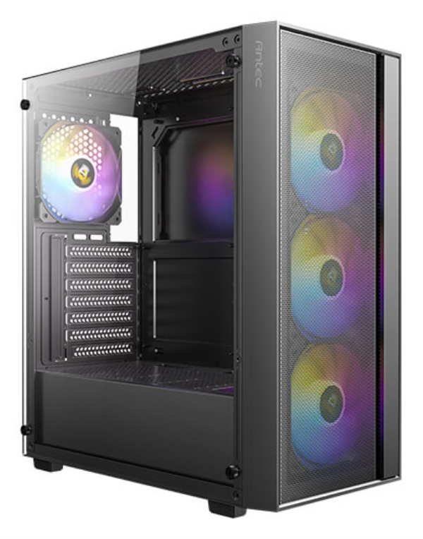 CAJA ANTEC AX65 ARGB ATX NEGRO 4XVENT 120MM 2XUSB SN FUENTE - detalle
