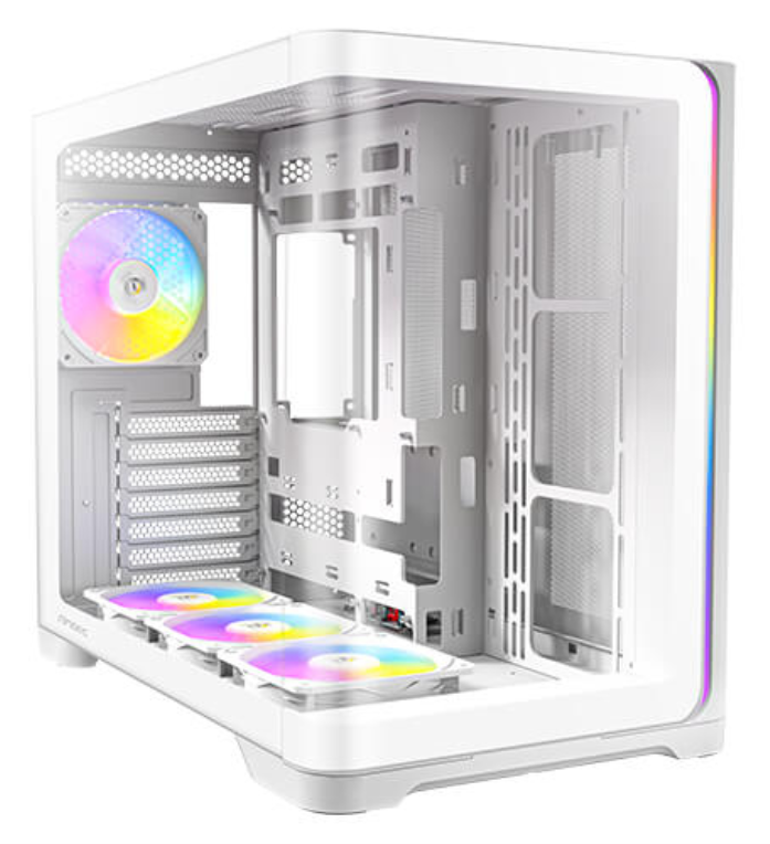 CAJA ANTEC C5 CURVE ARGB ATX BLANCO 3XVENT REV 120 MM 1X120MM 2XUSB SN FUENTE - detalle