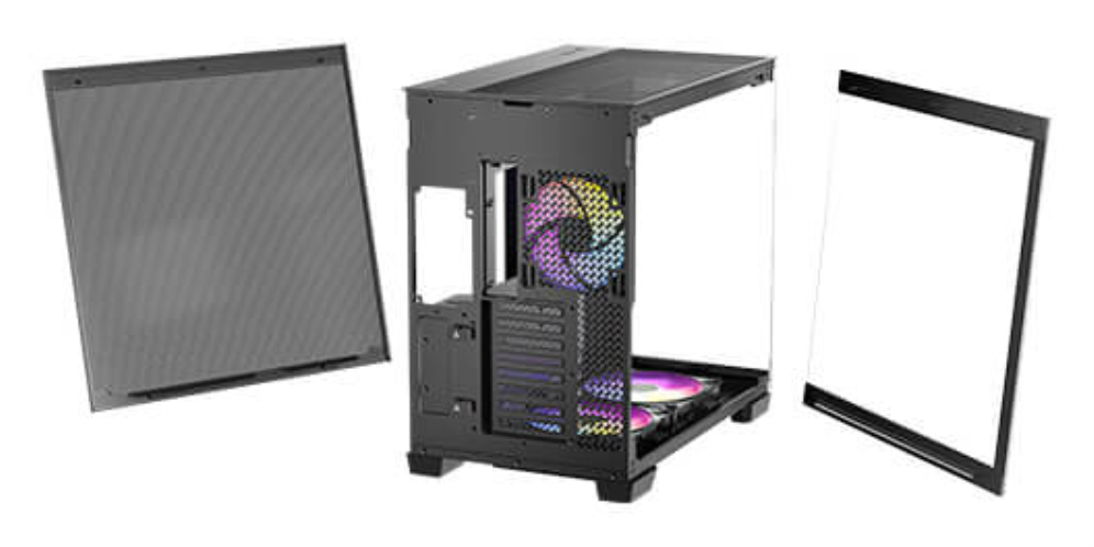 CAJA ANTEC C8 ARGB E-ATX NEGRO 2XVENT 160 MM 1X140MM 2XUSB SN FUENTE - detalle