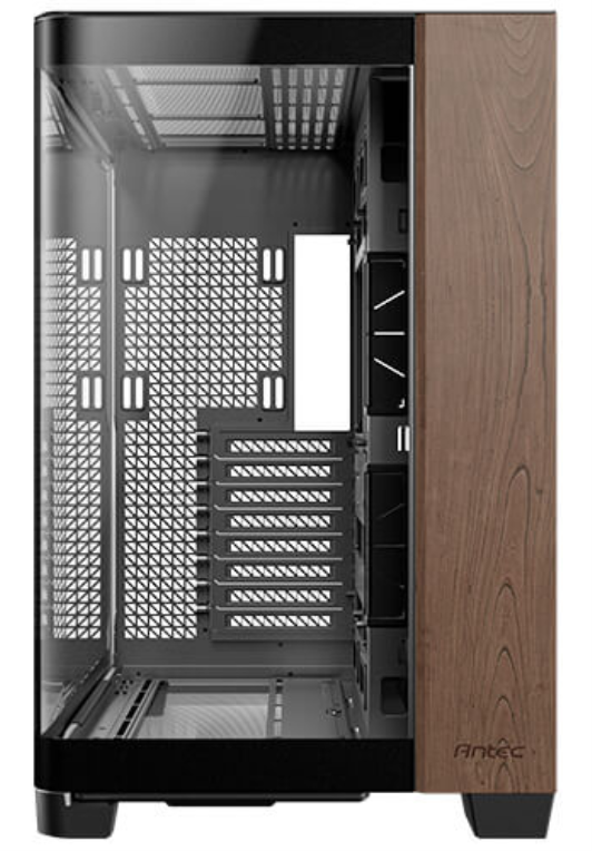 CAJA ANTEC C8 CURVE WOOD E-ATX NEGRO 2XVENT 160 MM 1X140MM 2XUSB SN FUENTE - detalle