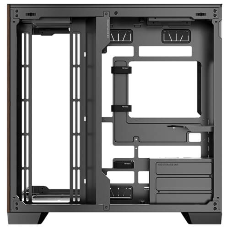 CAJA ANTEC C8 CURVE WOOD E-ATX NEGRO 2XVENT 160 MM 1X140MM 2XUSB SN FUENTE - detalle
