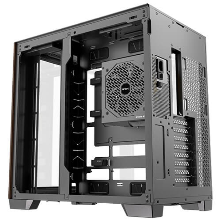 CAJA ANTEC C8 CURVE WOOD E-ATX NEGRO 2XVENT 160 MM 1X140MM 2XUSB SN FUENTE - detalle