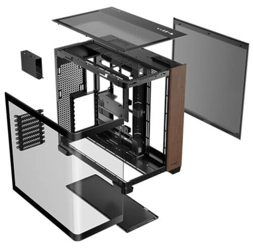 CAJA ANTEC C8 CURVE WOOD E-ATX NEGRO 2XVENT 160 MM 1X140MM 2XUSB SN FUENTE - detalle