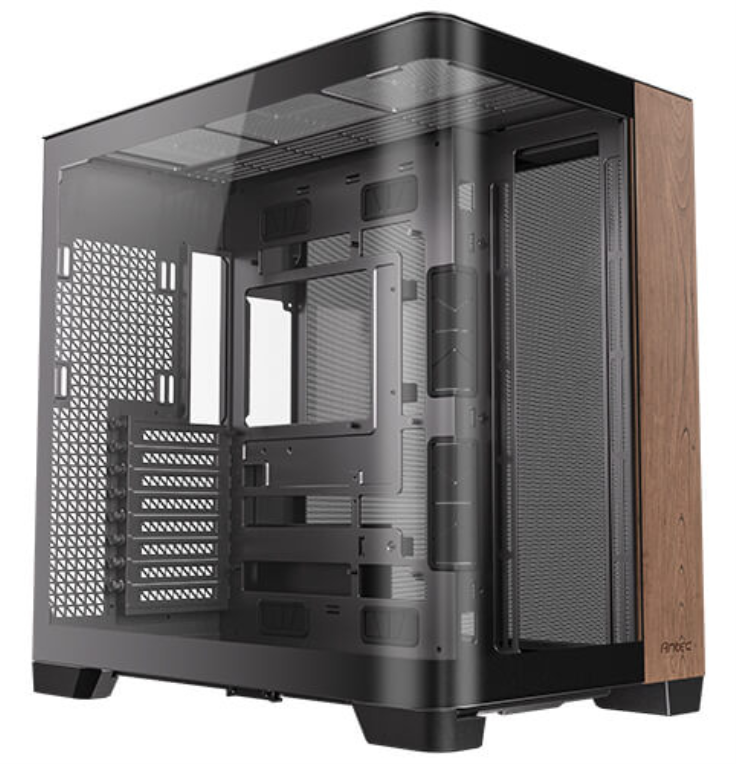 CAJA ANTEC C8 CURVE WOOD E-ATX NEGRO 2XVENT 160 MM 1X140MM 2XUSB SN FUENTE - detalle