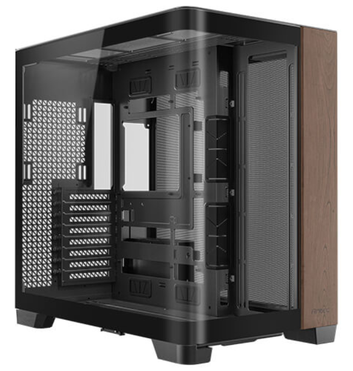 CAJA ANTEC C8 CURVE WOOD E-ATX NEGRO 2XVENT 160 MM 1X140MM 2XUSB SN FUENTE - detalle