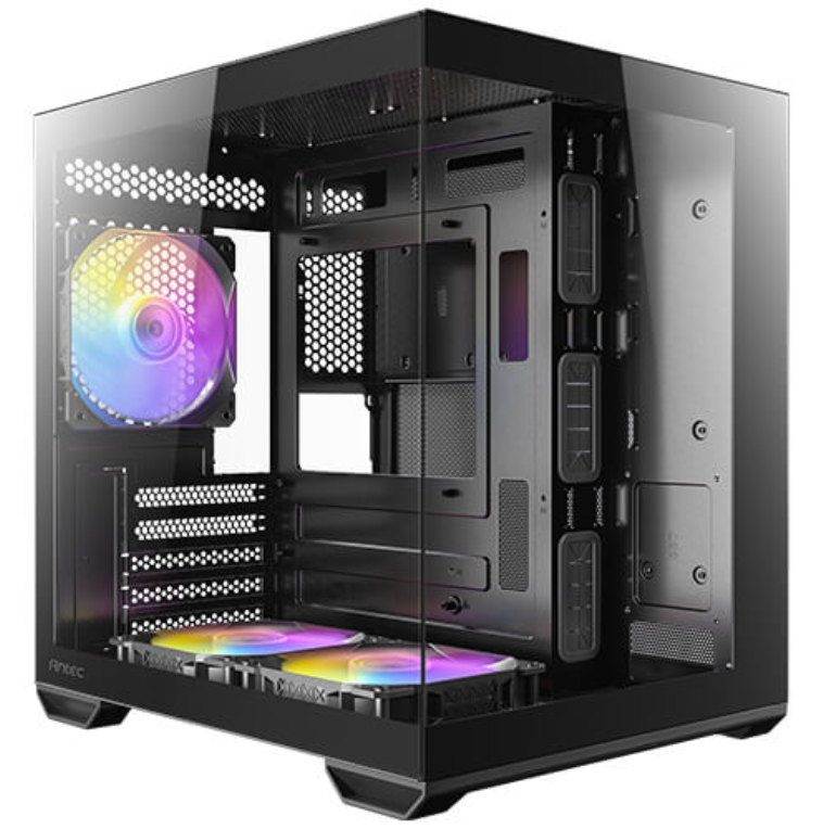 CAJA ANTEC CX60M ARGB MATX NEGRO 2XVENT REV 120 MM 1X120MM 2XUSB SN FUENTE - detalle
