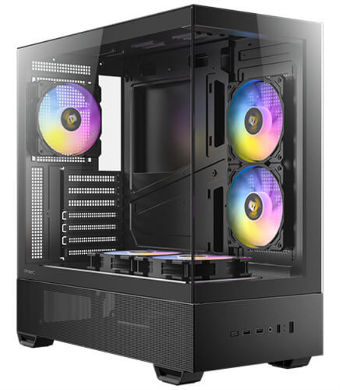 CAJA ANTEC CX705 ARGB MID-TOWER ATX PANORAMICA 270º 5XVENT 120MM PWM - detalle