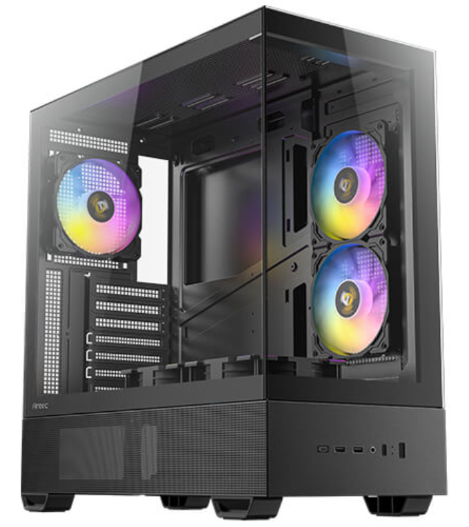 CAJA ANTEC CX705 ARGB MID-TOWER ATX PANORAMICA 270º 5XVENT 120MM PWM