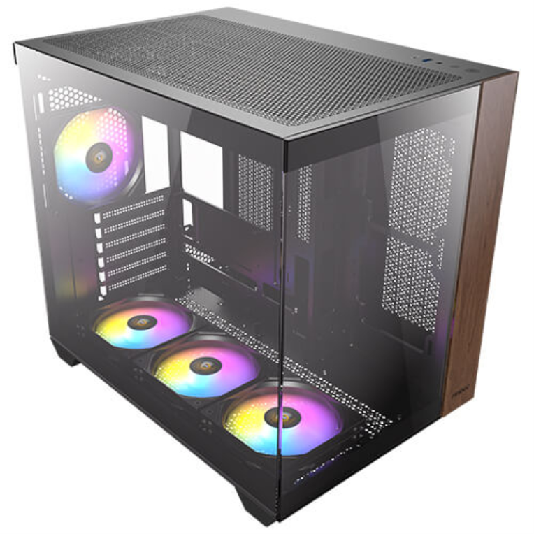 CAJA ANTEC CX800 ARGB ATX WOOD 2XVENT REV 120 MM 1X120MM 2XUSB SN FUENTE - detalle