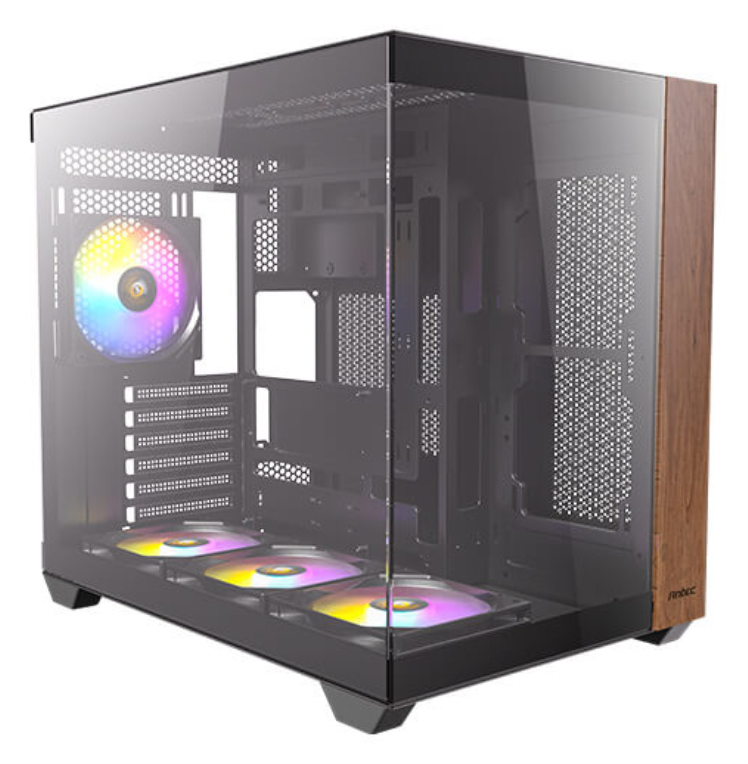 CAJA ANTEC CX800 ARGB ATX WOOD 2XVENT REV 120 MM 1X120MM 2XUSB SN FUENTE - detalle