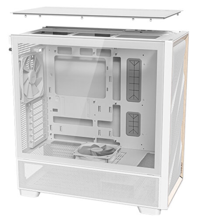 CAJA ANTEC FLUX ATX VENT 3X120MM 1X12OM REVERSE 1X140MM SIN FUENTE BLANCO - detalle