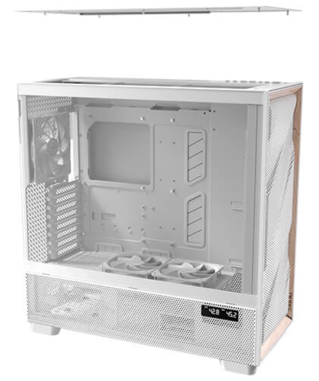 CAJA ANTEC FLUX PRO EUV WOOD ATX 2XUSB3.0 SIN FUENTE BLANCO - detalle