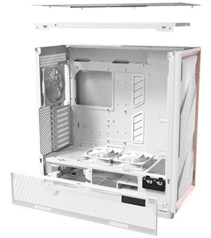 CAJA ANTEC FLUX PRO EUV WOOD ATX 2XUSB3.0 SIN FUENTE BLANCO - detalle