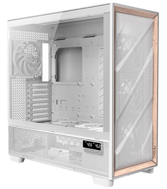 CAJA ANTEC FLUX PRO EUV WOOD ATX 2XUSB3.0 SIN FUENTE BLANCO - detalle