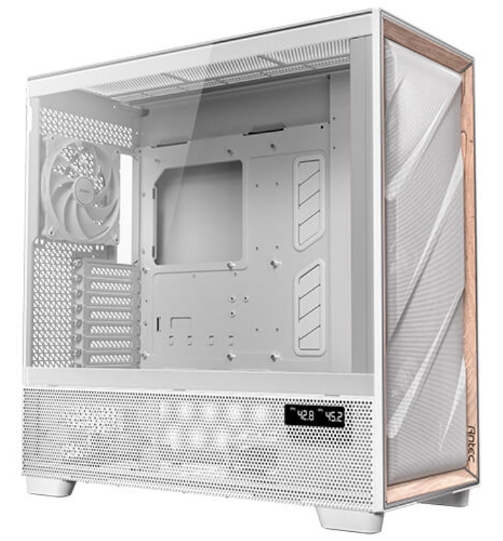 CAJA ANTEC FLUX PRO EUV WOOD ATX 2XUSB3.0 SIN FUENTE BLANCO - detalle