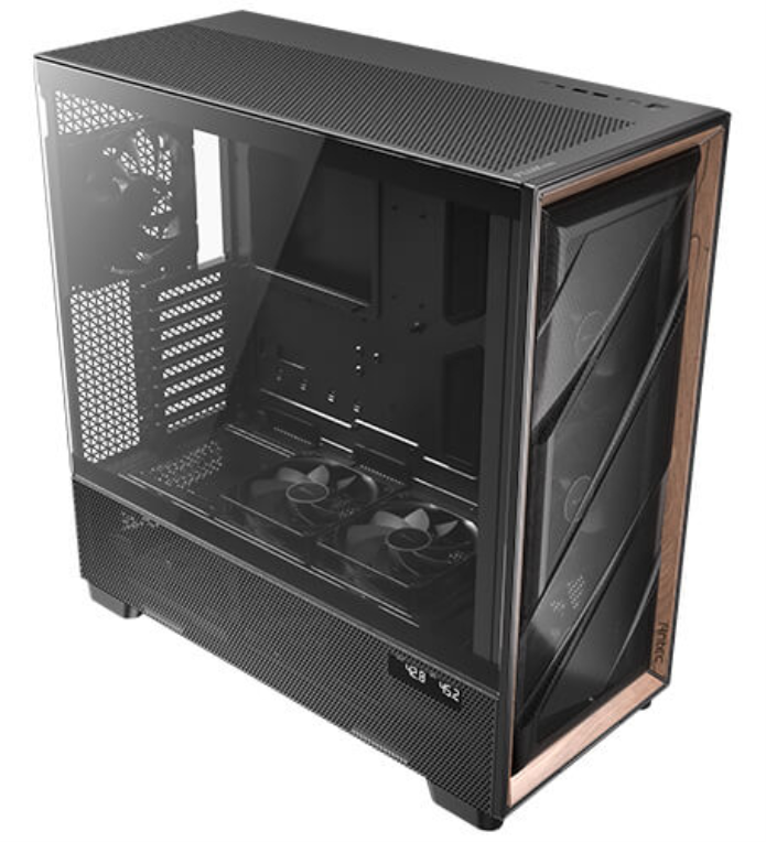 CAJA ANTEC FLUX PRO EUV WOOD ATX 2XUSB3.0 SIN FUENTE NEGRO - detalle