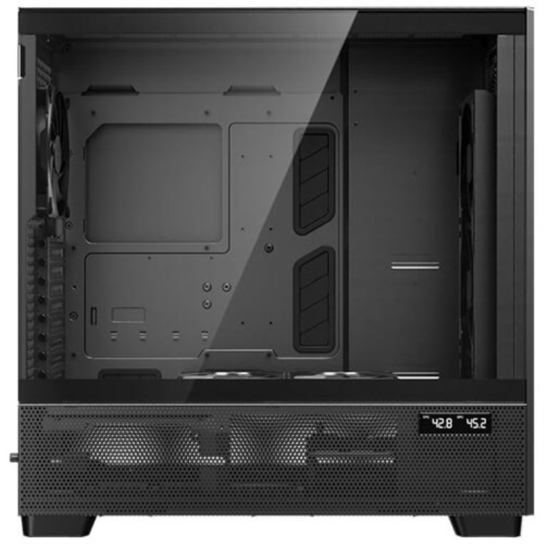 CAJA ANTEC FLUX PRO EUV WOOD ATX 2XUSB3.0 SIN FUENTE NEGRO - detalle