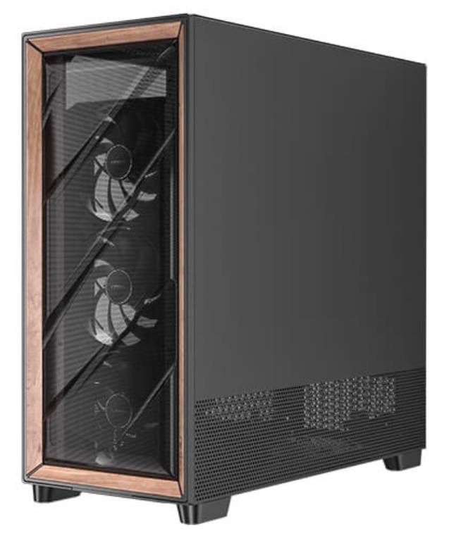 CAJA ANTEC FLUX PRO EUV WOOD ATX 2XUSB3.0 SIN FUENTE NEGRO - detalle