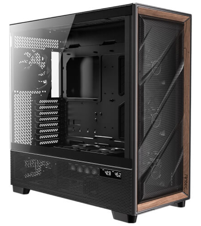 CAJA ANTEC FLUX PRO EUV WOOD ATX 2XUSB3.0 SIN FUENTE NEGRO - detalle