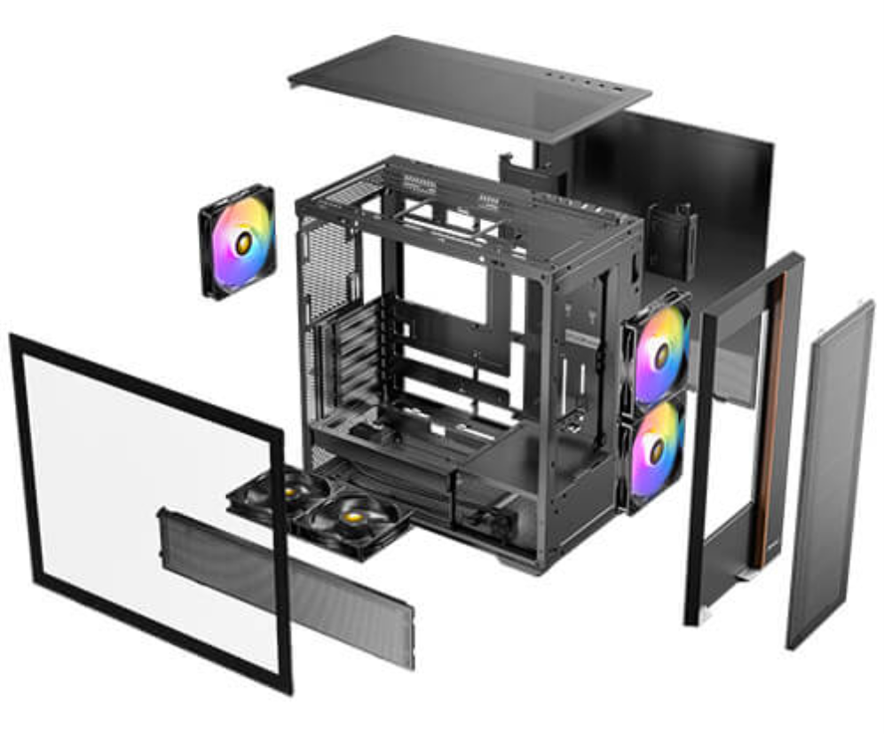 CAJA ANTEC FLUX REAR ATX ARGB NEGRA - detalle
