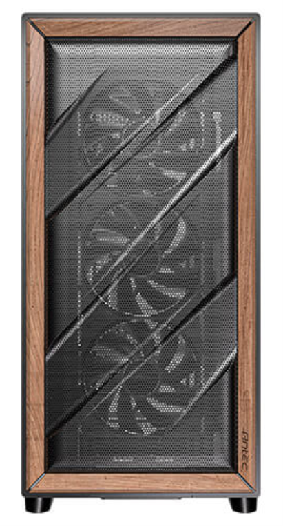 CAJA ANTEC FLUX SE ATX WOOD NEGRO 2XUSB SN FUENTE - detalle