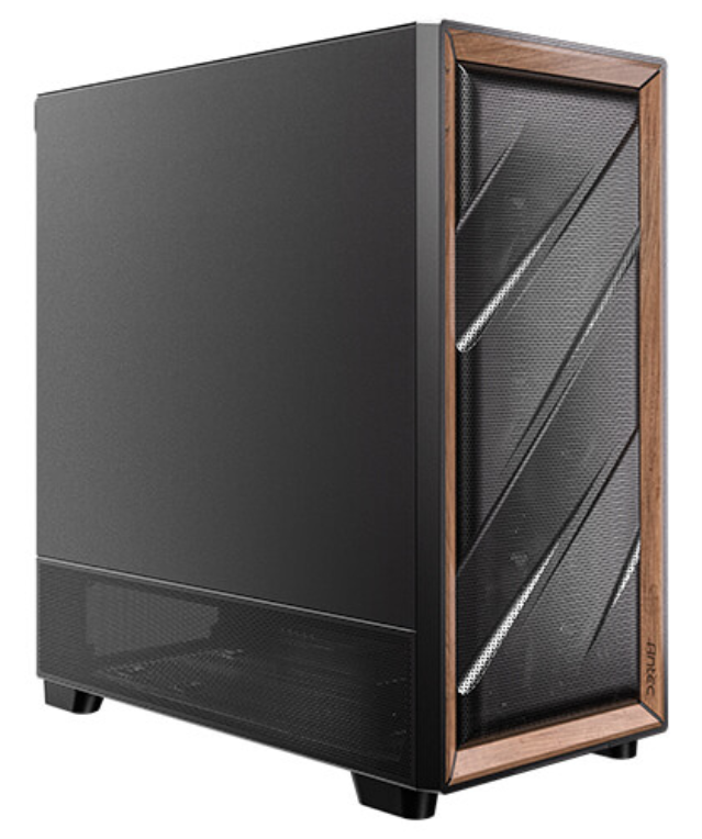 CAJA ANTEC FLUX SE ATX WOOD NEGRO 2XUSB SN FUENTE - detalle