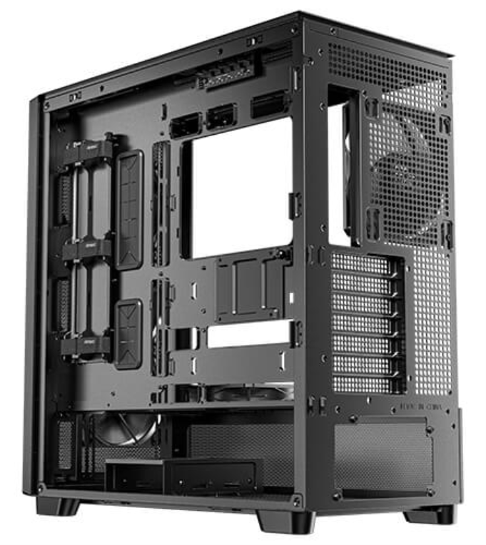CAJA ANTEC FLUX SE ATX WOOD NEGRO 2XUSB SN FUENTE - detalle