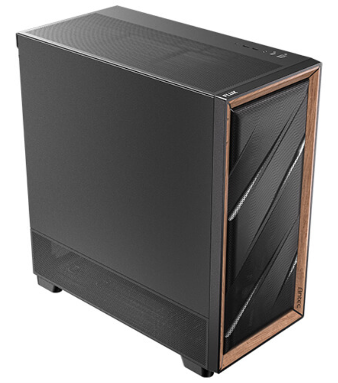 CAJA ANTEC FLUX SE ATX WOOD NEGRO 2XUSB SN FUENTE - detalle
