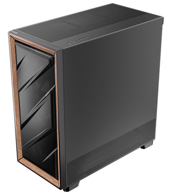 CAJA ANTEC FLUX SE ATX WOOD NEGRO 2XUSB SN FUENTE - detalle