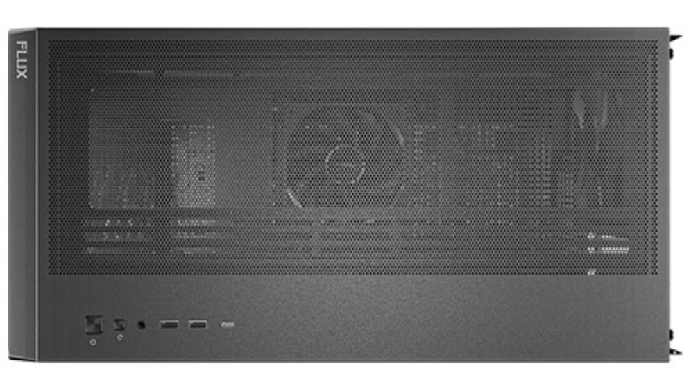 CAJA ANTEC FLUX SE ATX WOOD NEGRO 2XUSB SN FUENTE - detalle