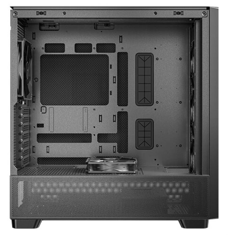 CAJA ANTEC FLUX SE ATX WOOD NEGRO 2XUSB SN FUENTE - detalle